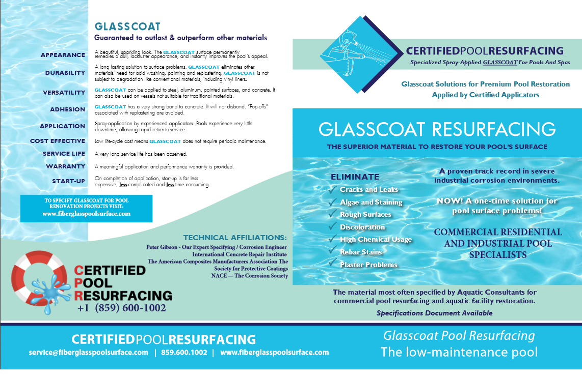Brochure Louisville, Kentucky Fiberglass Pool and Spa Resurfacing and
